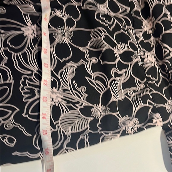 VTG B. Smart Dress Black & White Floral Wrap Bodice Empire Waist Sz 3/4 - Picture 10 of 11